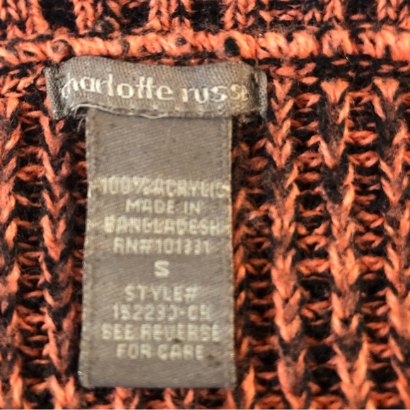 Charlotte Russe Women’s orange/black Patterned short sleeve sweater S - Picture 4 of 4